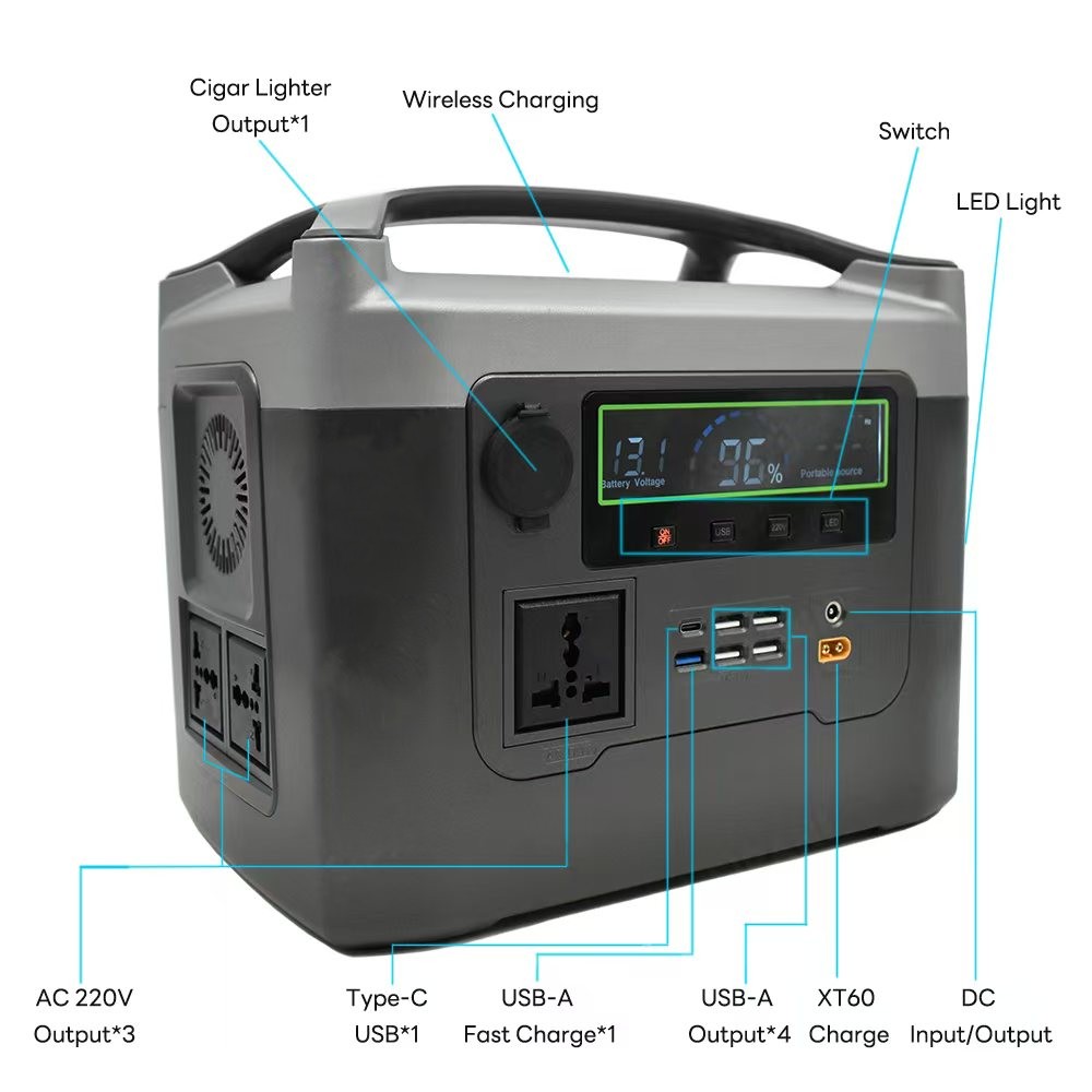 Outdoor Power Generator - Station d'alimentation solaire portable d'urgence à