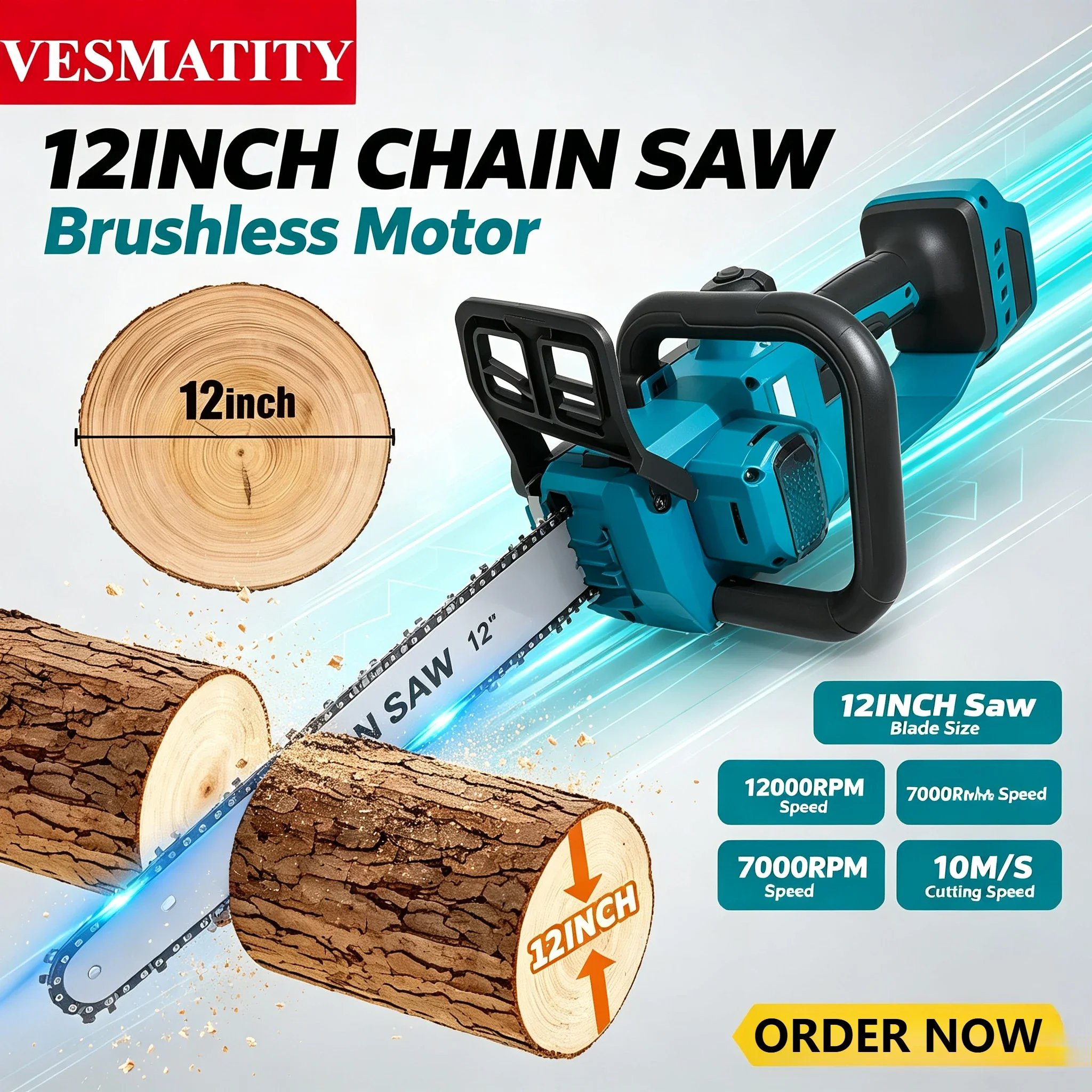 Pole Saw Cordless - Tronçonneuse électrique sans balais de 12